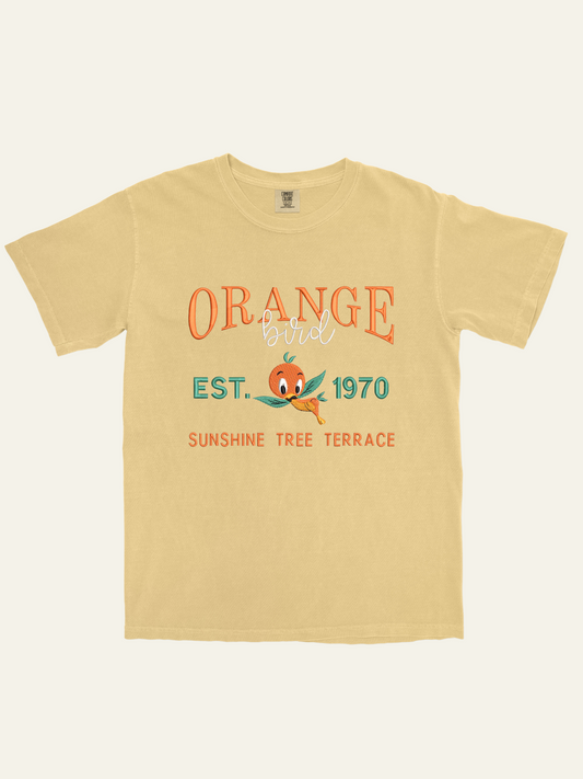 Orange Bird Vintage Inspired Embroidered T-Shirt