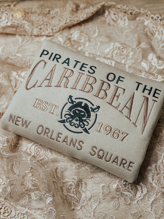 Pirates (New Orleans Square) Vintage Inspired Embroidered Crewneck Sweatshirt
